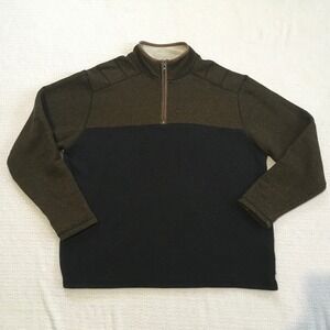 Dakota Grizzly Mens Size XL 1/4 Zip Pullover Sweater Brown Black Textured